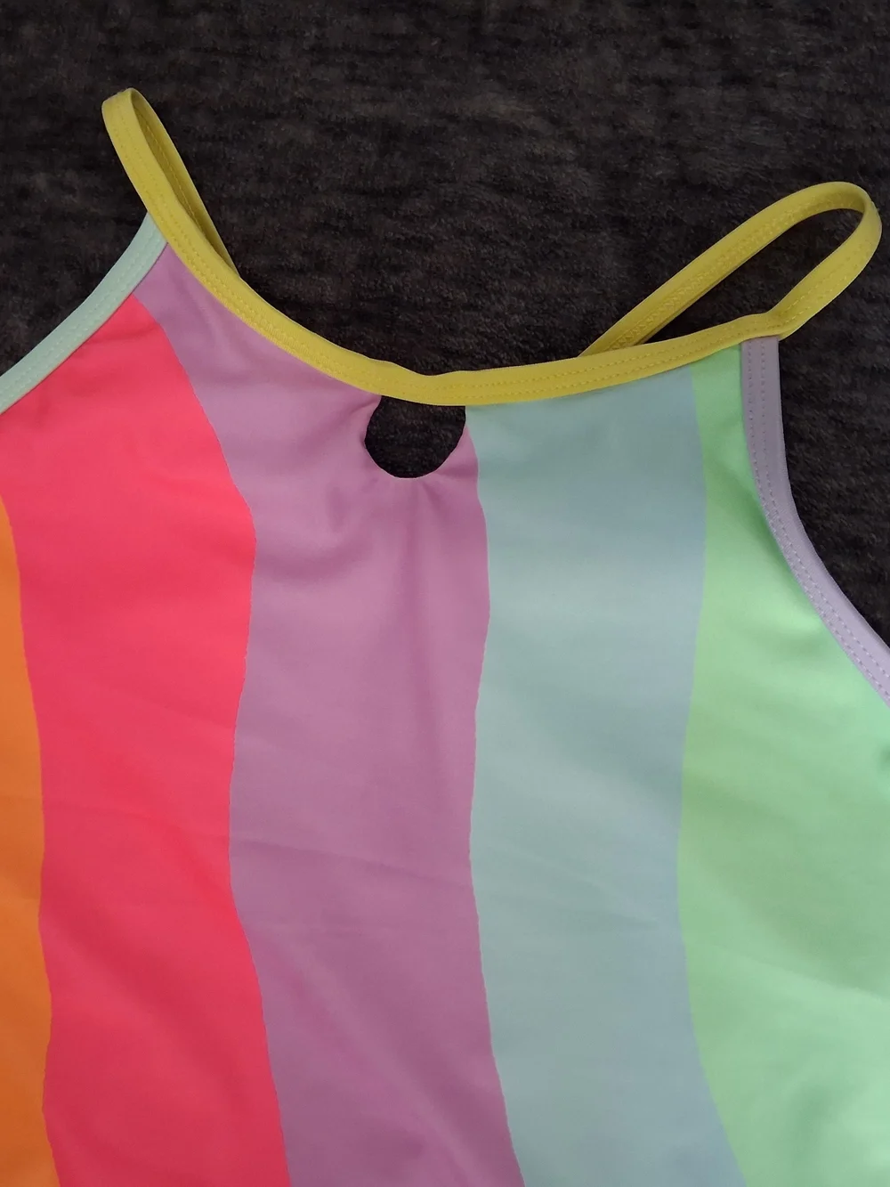 Wonder Nation 1piece Multicolor Wavy Striped Swimsuit Girls Size 10/12